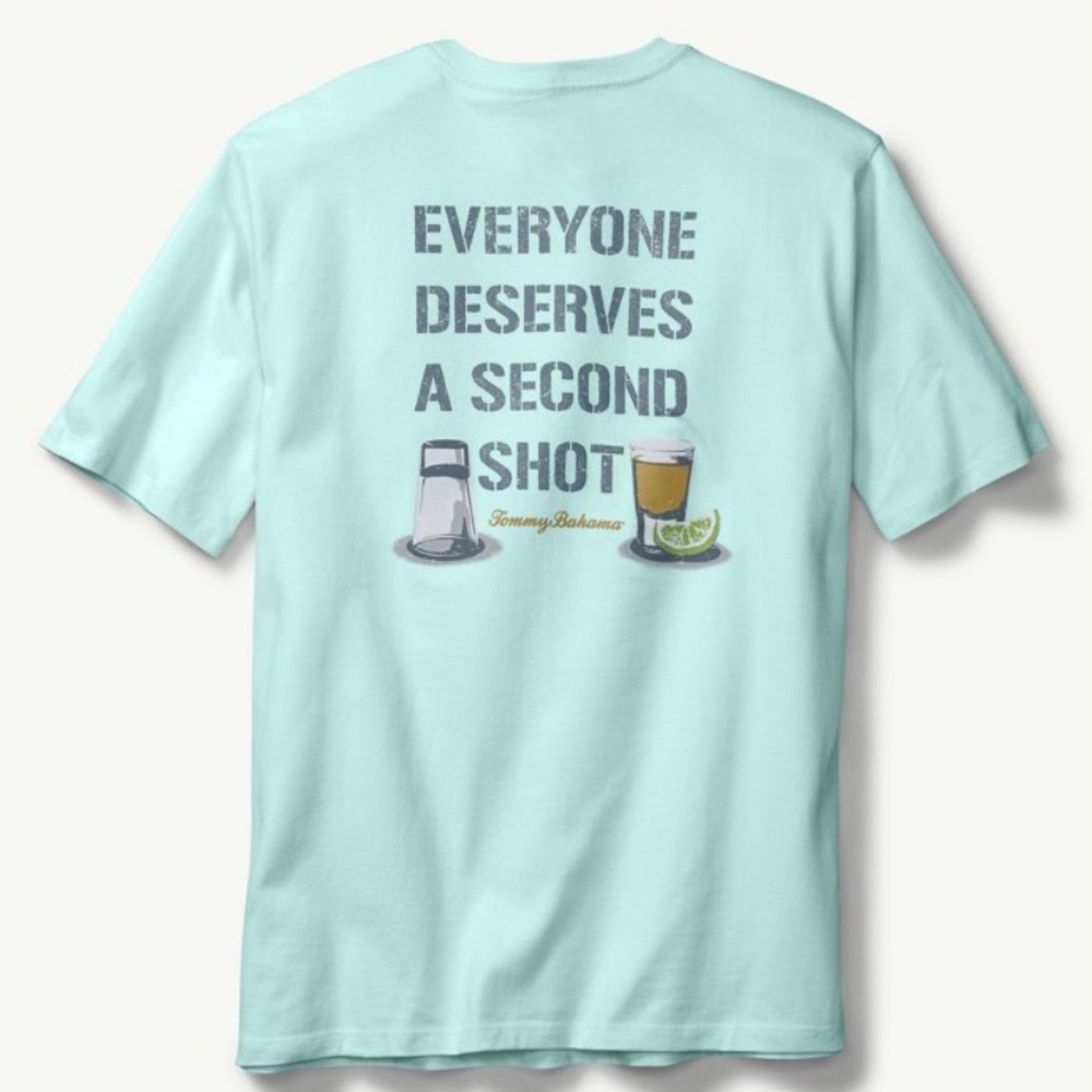 Tommy Bahama T-Shirt "Everyone Deserves A Second Shot" with flaw